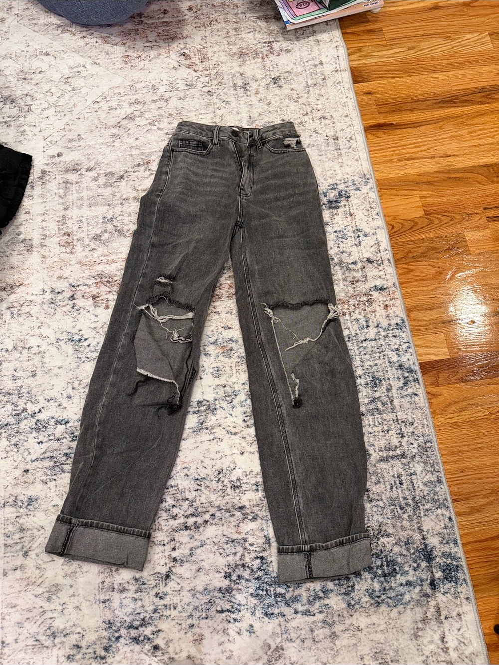 PacSun Black Washed Boyfriend Ripped Jeans